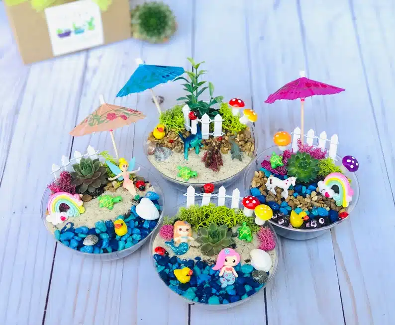mini fairy garden kits by partyn with plants