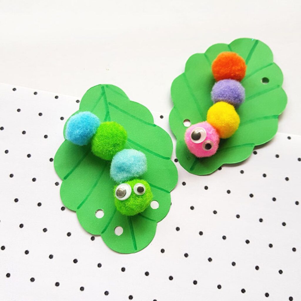 Pom pom caterpillar by Messy Little Monster