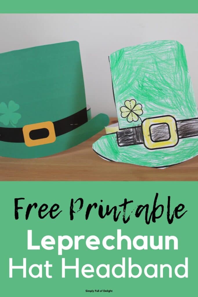 Leprechaun Hat Paper Crown Headband Printable St. Patrick's Day