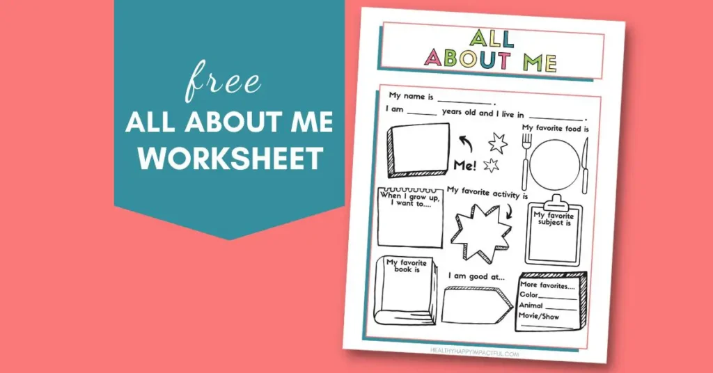 all about me worksheet by Heathy Happy Impactful