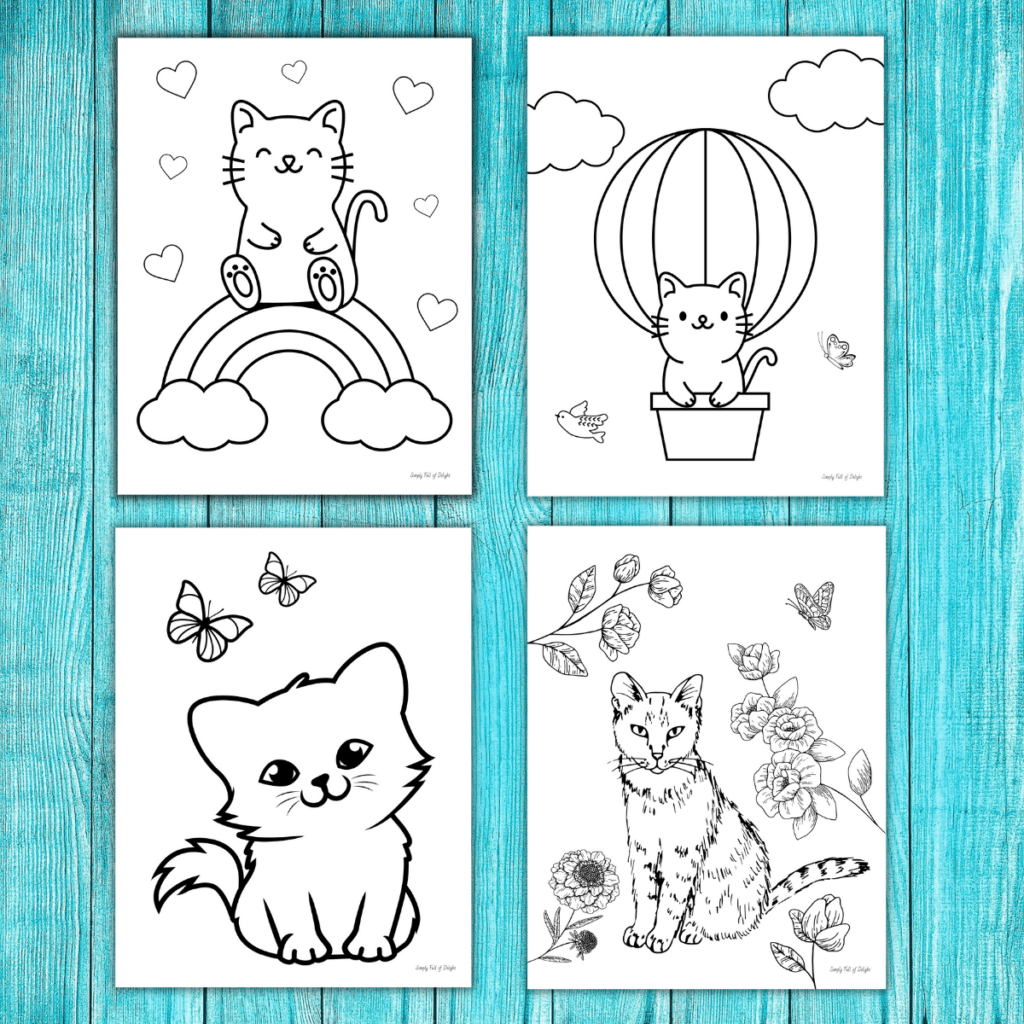 cute kitty coloring pages for kids