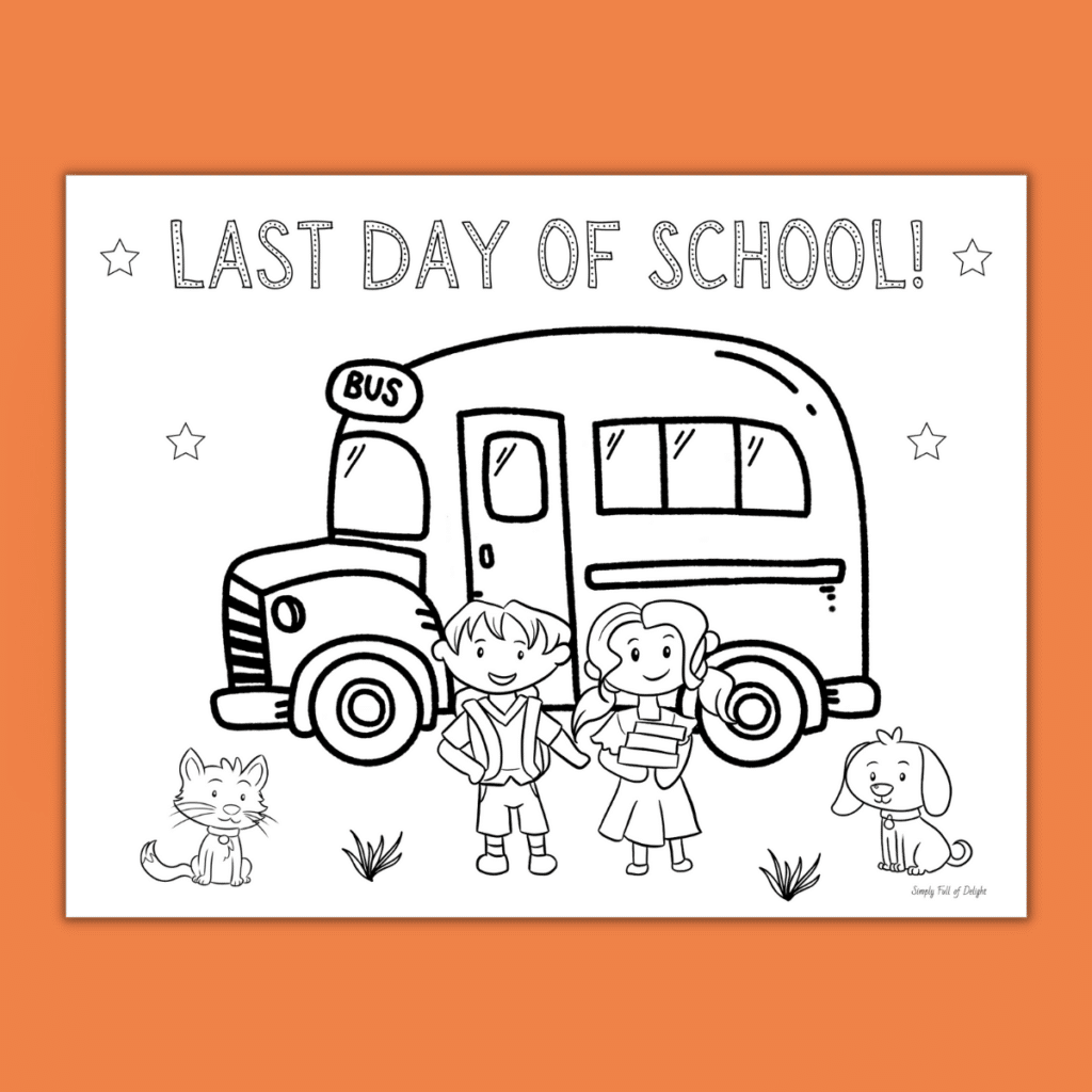 coloring pages for the last day of school