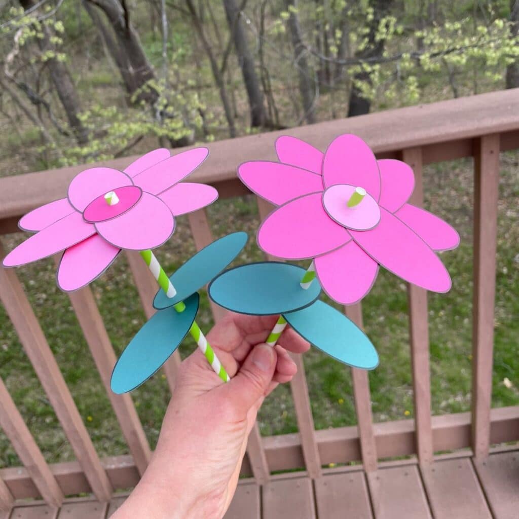 Straw-Print Flower Painting Craft