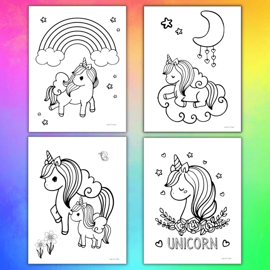 unicorn pictures to print and color