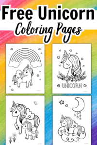 Unicorn Coloring Pages for Kids (Free Printable!)