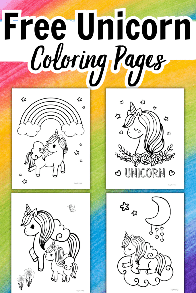free printable unicorn coloring sheets for kids - 4 free unicorn printables