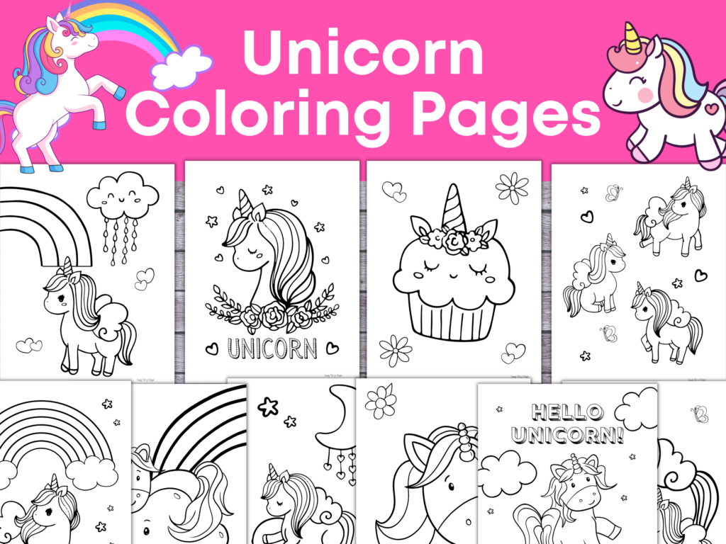 Unicorn Dot Marker Coloring Pages: Printable PDF Coloring Activity Pages  for Kids, Unicorn Dot Coloring Pages, Unicorn Do a Dot Painting 