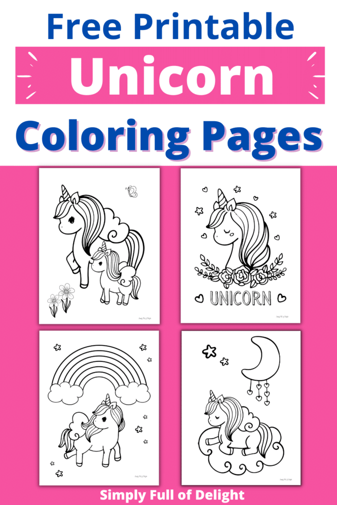 free printable unicorn coloring pages for kids - 4 free printable unicorn coloring sheets