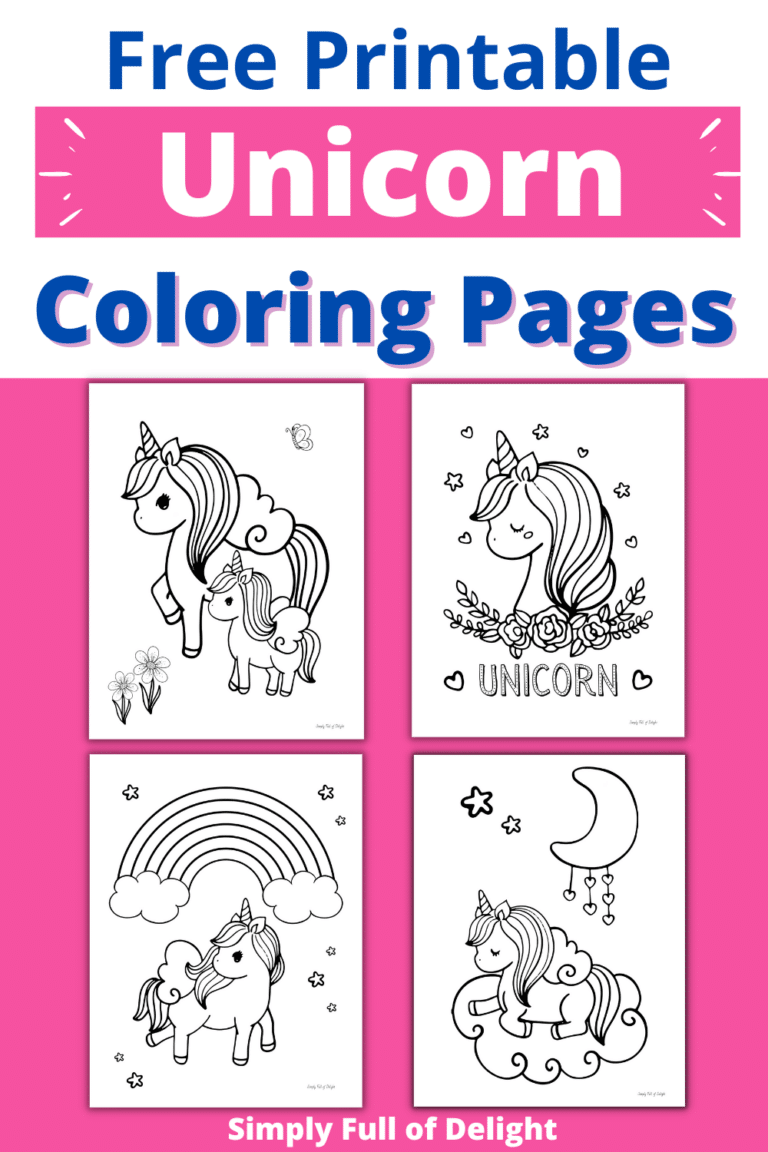 Unicorn Coloring Pages for Kids (Free Printable!)