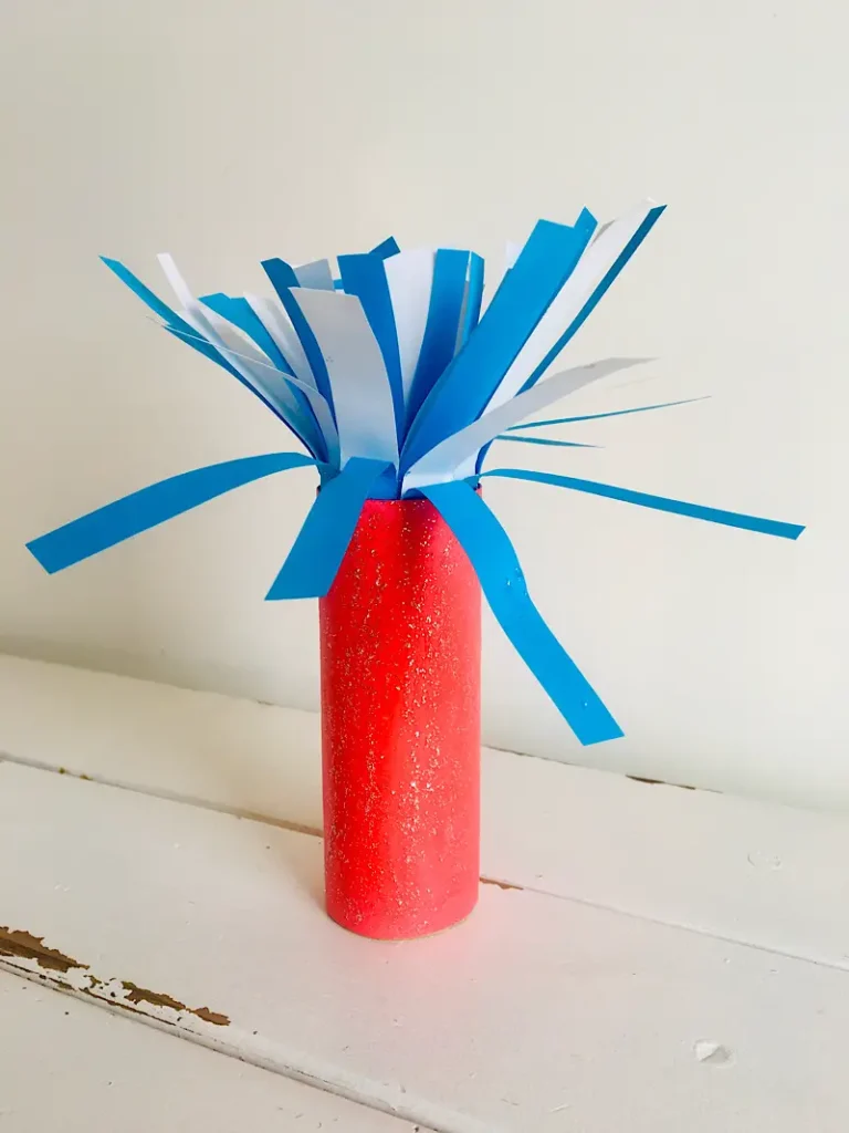 firework paper roll craft for kids by Approaching Home