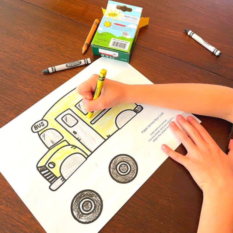 Paper school bus craft for preschoolers free printable simply full