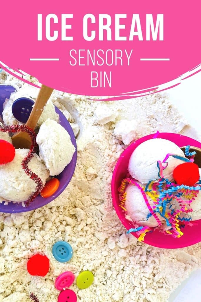 ice cream sensory bin for summer