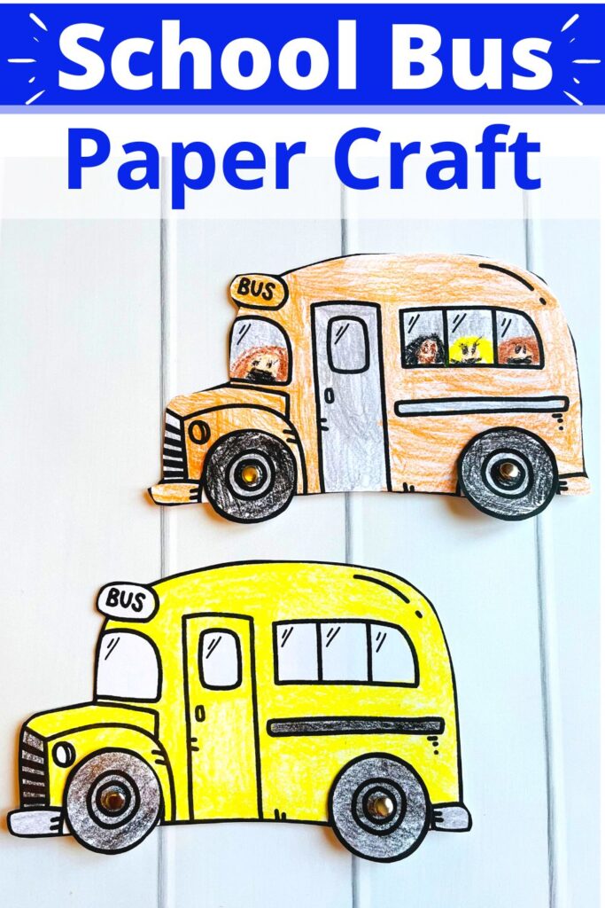 school bus paper craft - free printable bus template