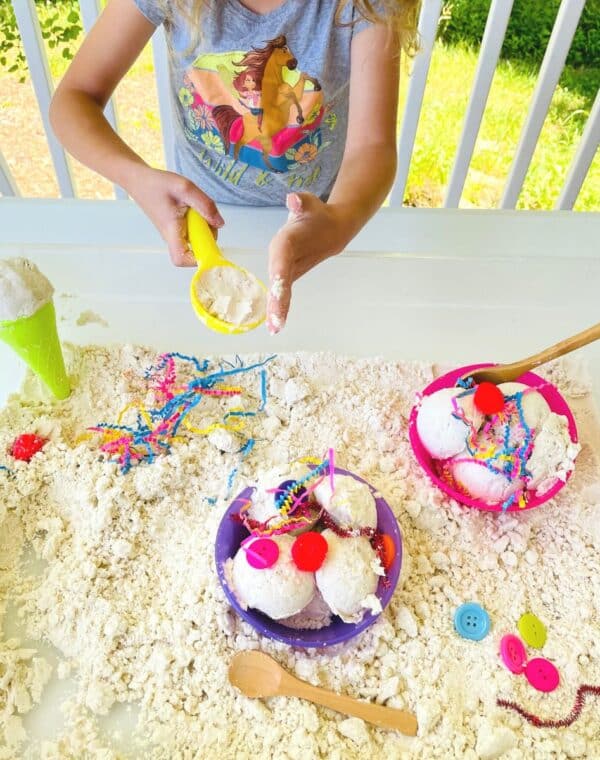 ice cream summer sensory bin for preschool