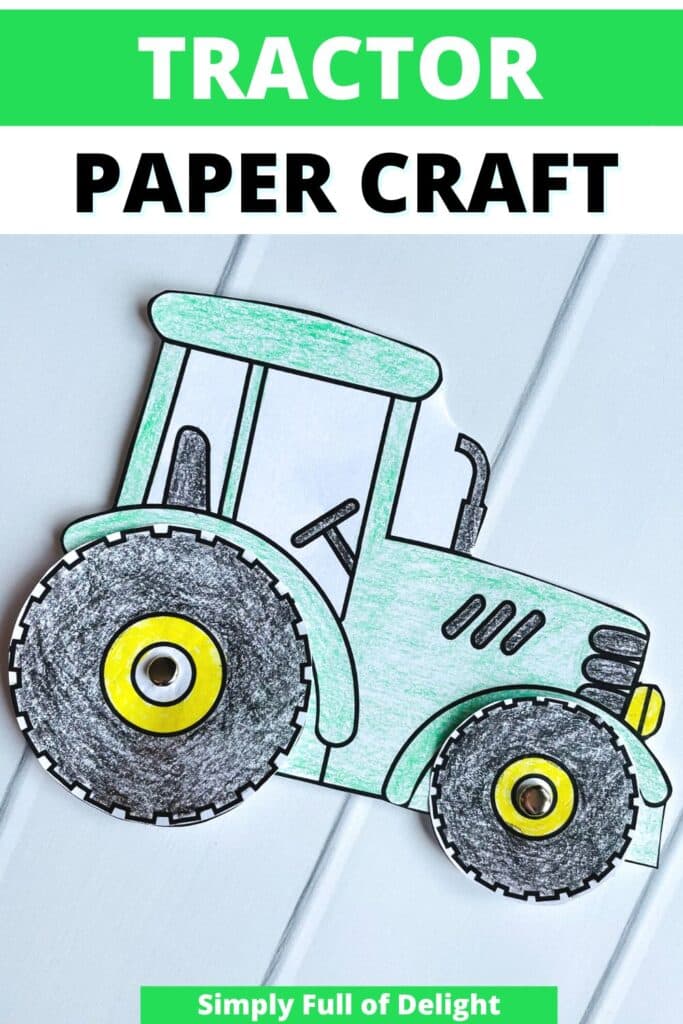 tractor paper craft - free printable tractor - preschool farm craft for kids