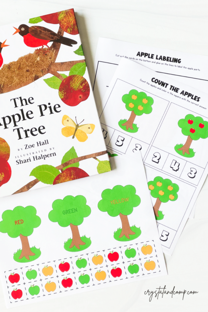 apple worksheets by Crystal and Comp.