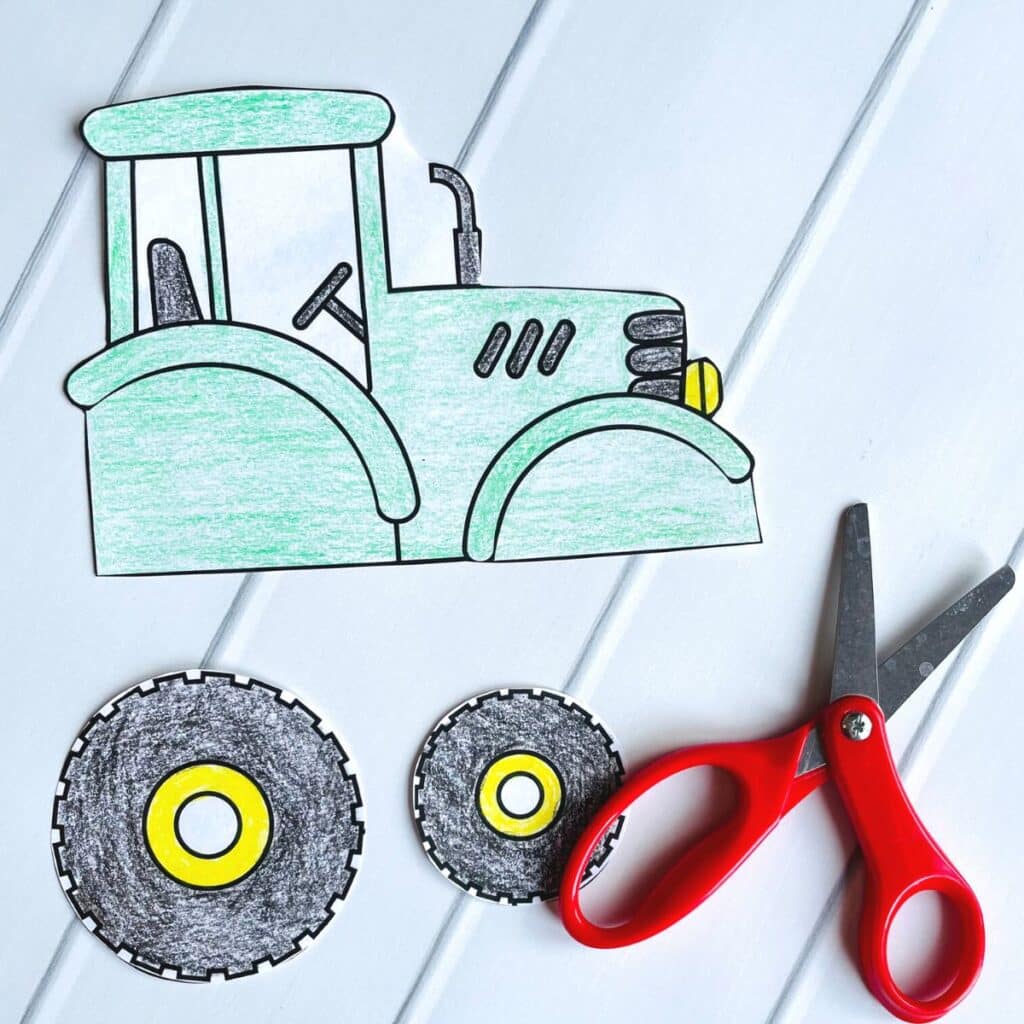 Easy Preschool Tractor Craft (with Free Printable) - Simply Full of Delight