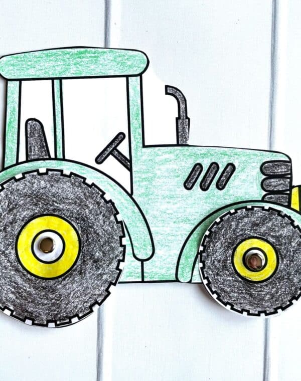 paper tractor craft for preschool
