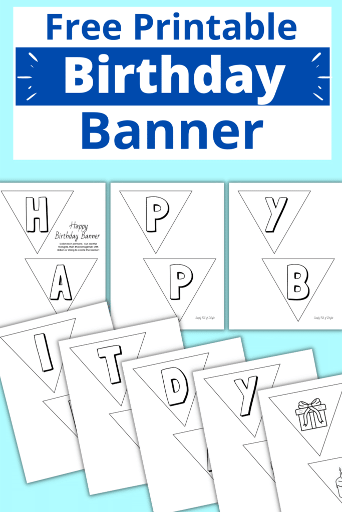 free printable Happy Birthday Banner for kids to color