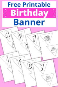 Free Happy Birthday Banner Printable (Black &amp; White) - Simply Full of ...