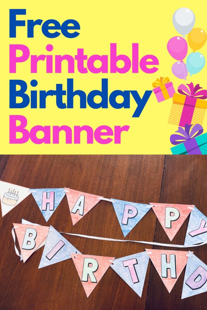 Free Happy Birthday Banner Printable (Black & White) - Simply Full of ...