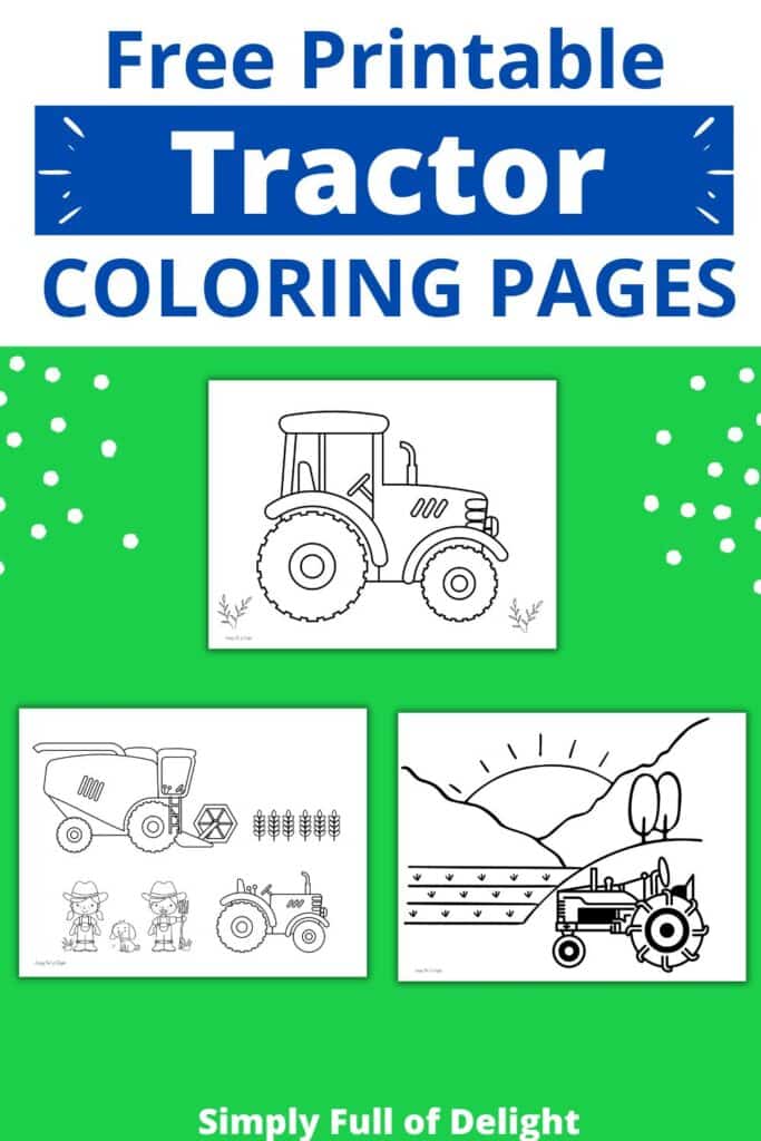 free printable tractor coloring pages - set of 3 tractor coloring pictures
