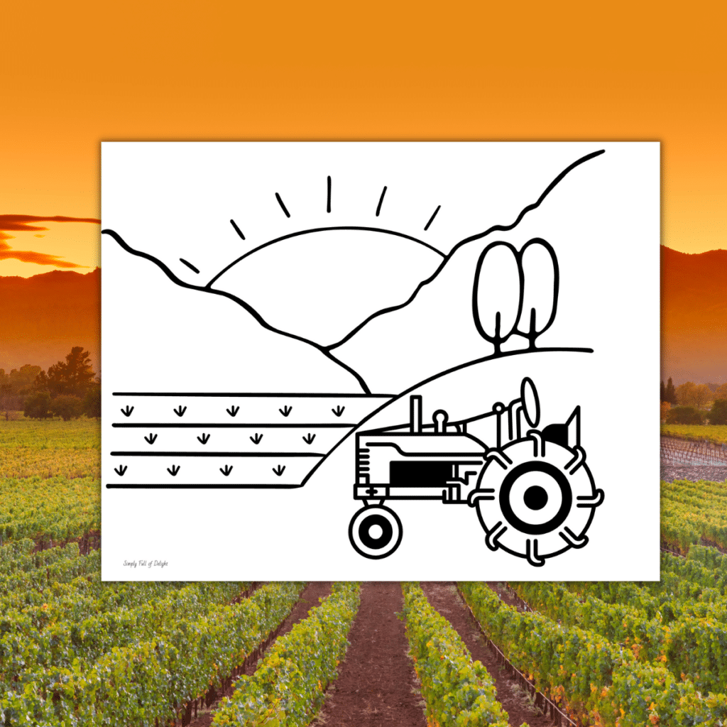 realistic tractor coloring page