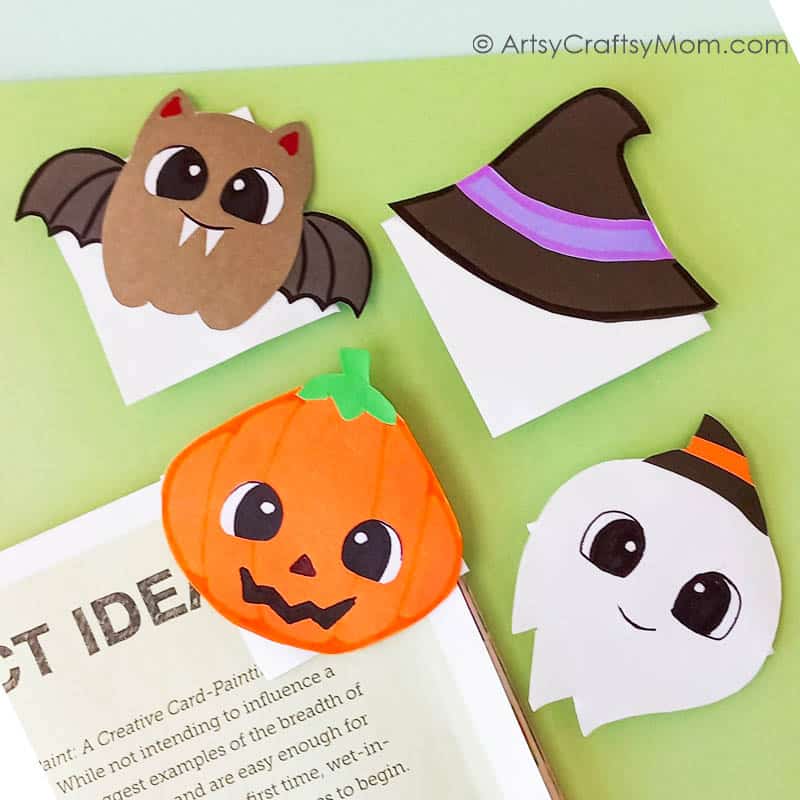 DIY Halloween Corner Bookmarks by Artsy Craftsy Mom