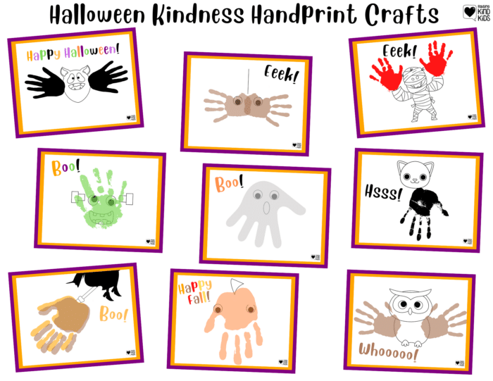 free printable Halloween Handprint Craft templates from Coffee and Carpool.