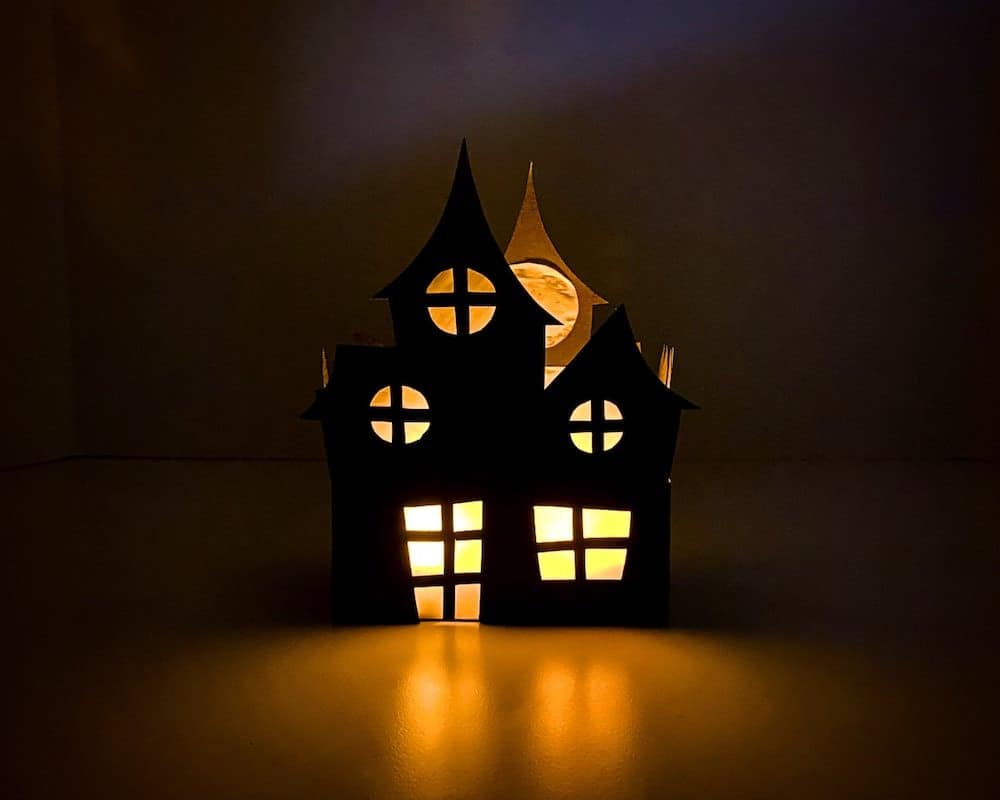 3D Paper Haunted House Craft from The Craft-at-Home Family.