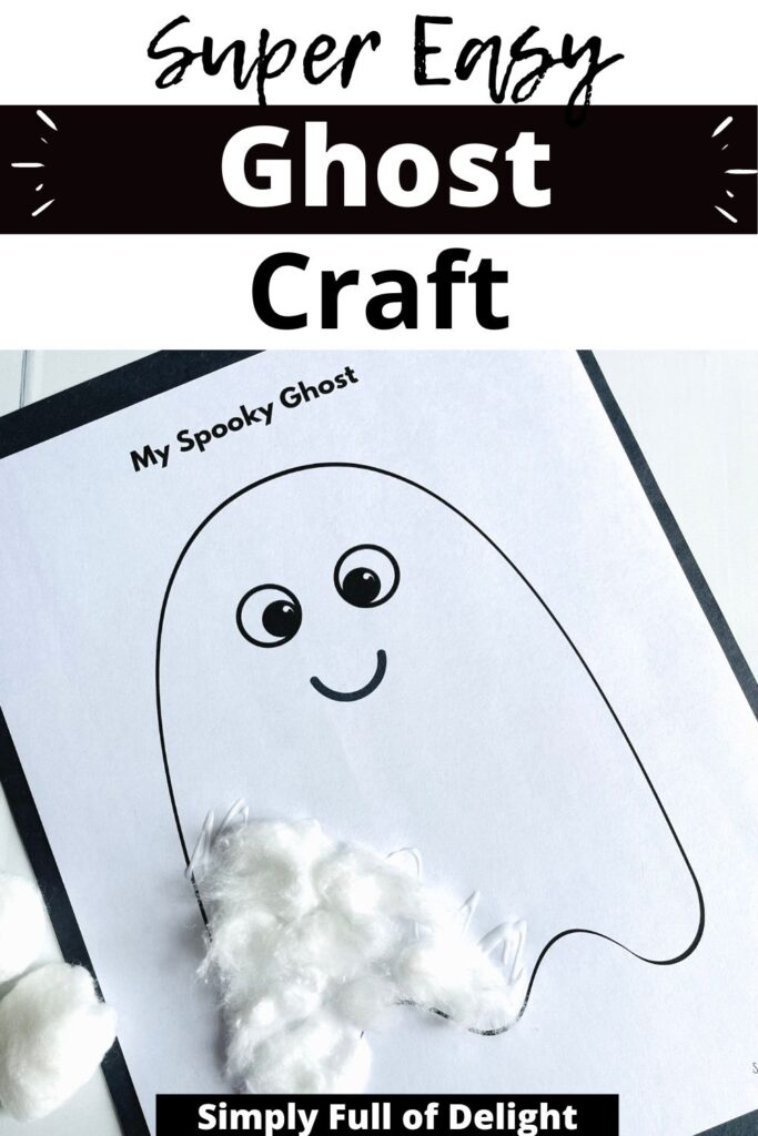 super easy ghost craft - cotton ball ghost craft