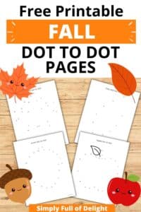 Free Printable Fall Dot to Dots for Preschoolers - Simply Full of Delight