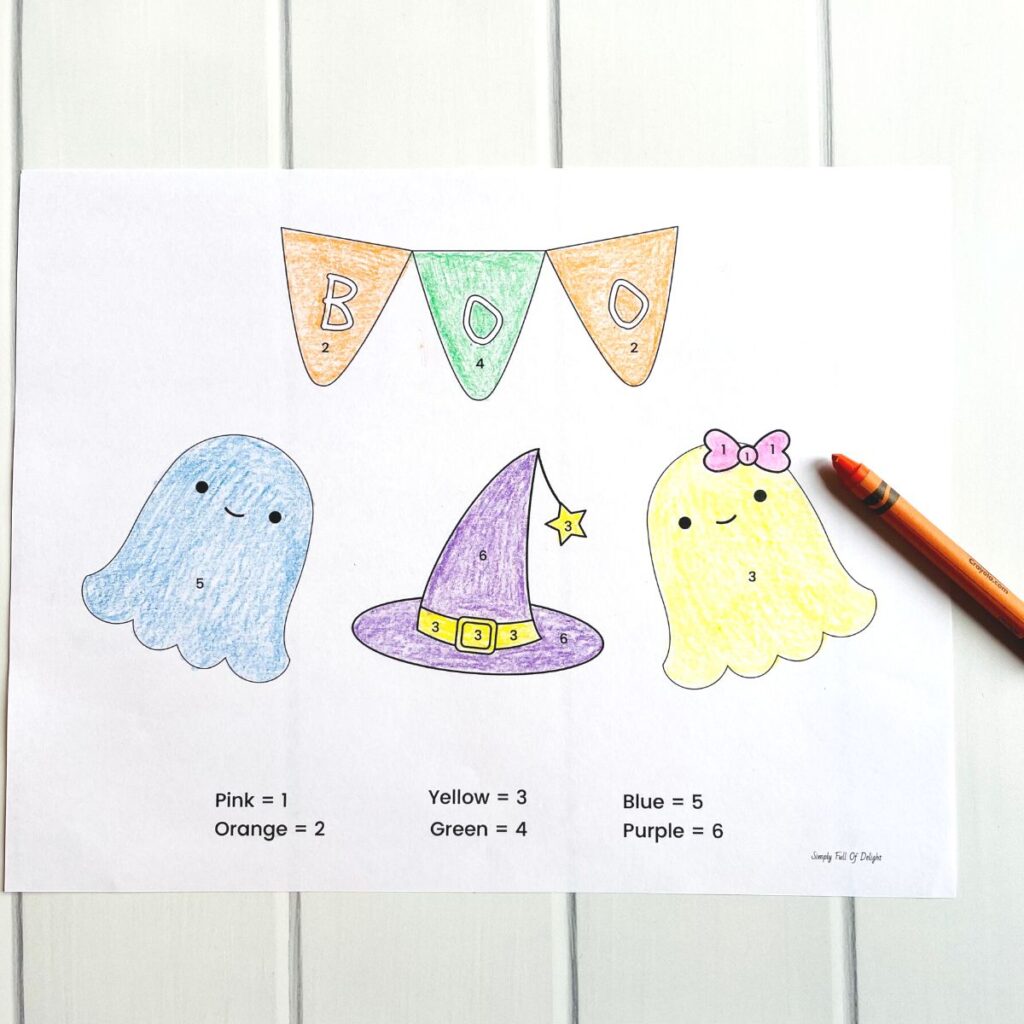 ghost color by number printable 