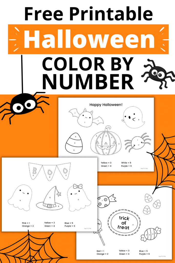 free printable Halloween Color by Number worksheets