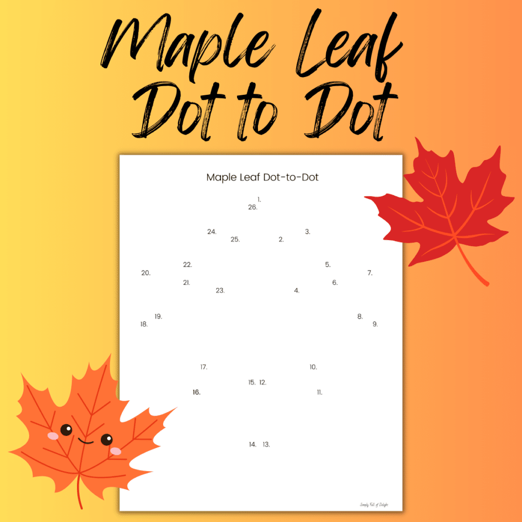 maple leaf dot to dot