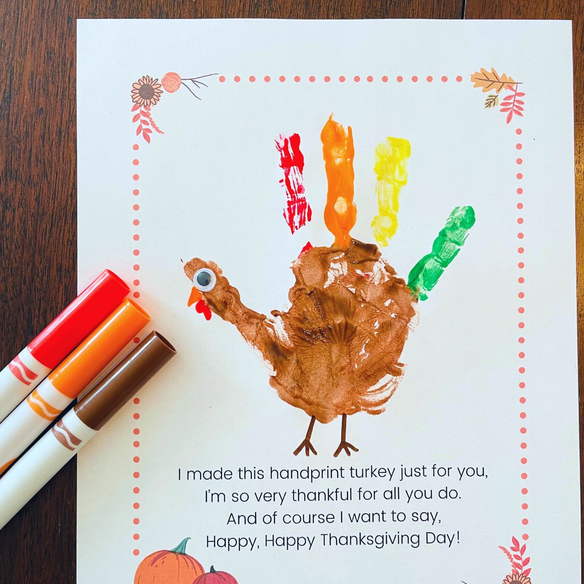 Turkey Handprint Thanksgiving Craft