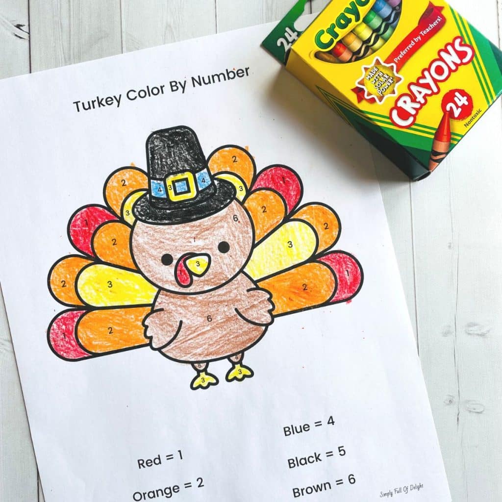 turkey color by number worksheet