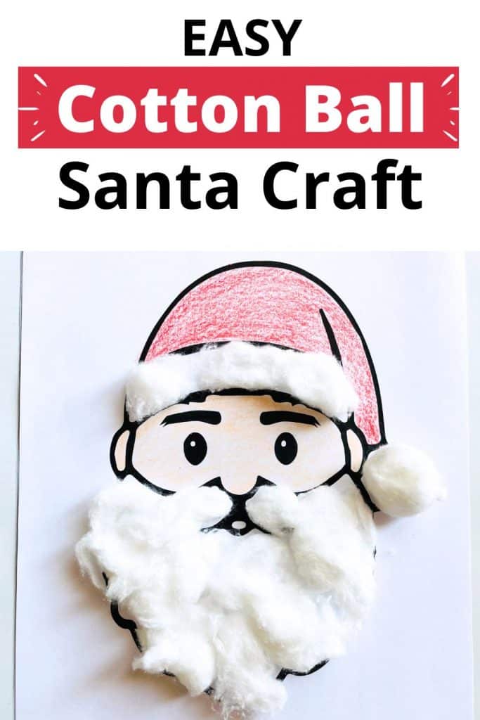 Cotton Ball Santa Fine Motor Craft & Activity - Happy Toddler Playtime