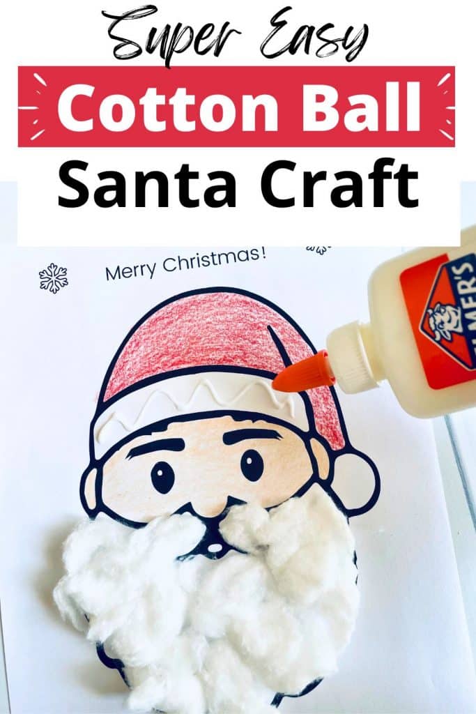 Cotton Ball Santa Fine Motor Craft & Activity - Happy Toddler Playtime