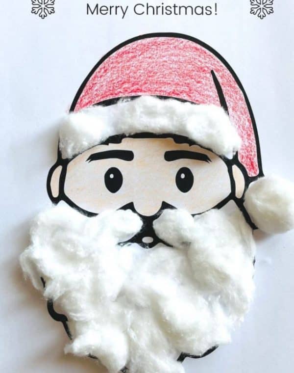 cotton ball Santa Claus