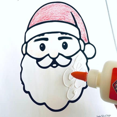 Easy Cotton Ball Santa Craft for Kids (Free Printable) Simply Full of