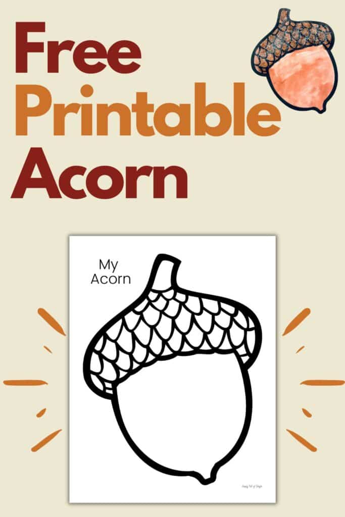 Easy Printable Acorn Craft for Kids (Free Template!) Simply Full of