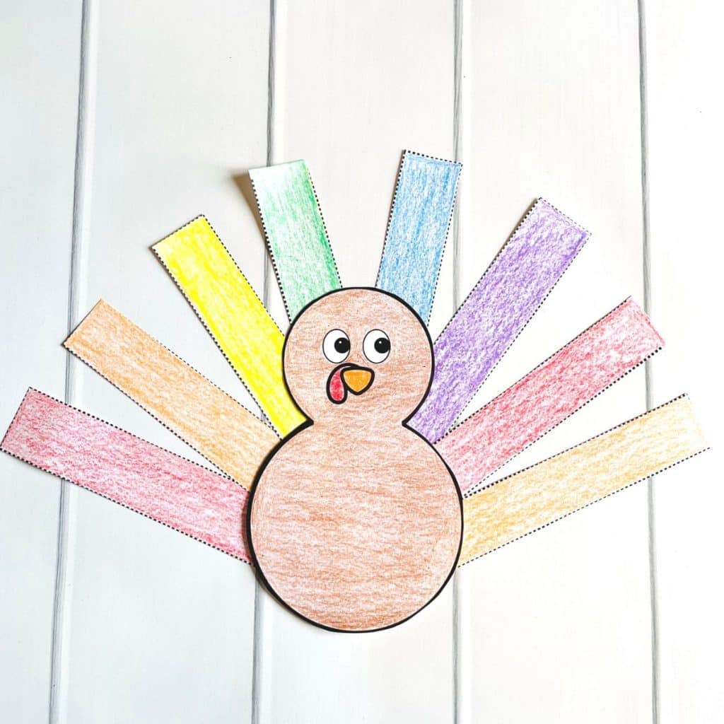 completed  Thanksgiving Turkey Craft Printable 