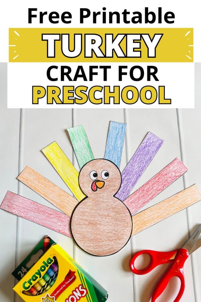 Free printable Turkey Craft for Preschool - turkey craft for kids completed 