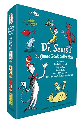 Dr. Seuss s Beginner Book Boxed Set Collection: The Cat in the Hat; One Fish Two Fish Red Fish Blue Fish; Green Eggs and Ham; Hop on Pop; Fox in Socks