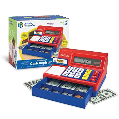 Learning Resources Pretend & Play Calculator Cash Register - 73 Pieces