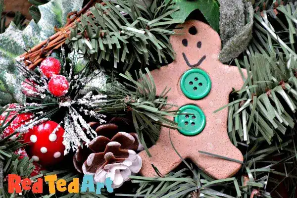 Cinnamon Salt Dough Gingerbread Man Ornaments from Red Ted Aert