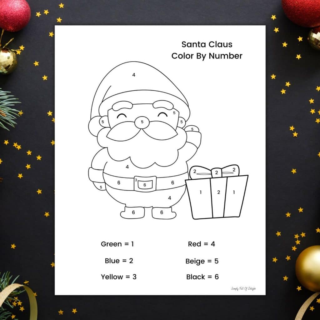 Santa Claus Color by Number