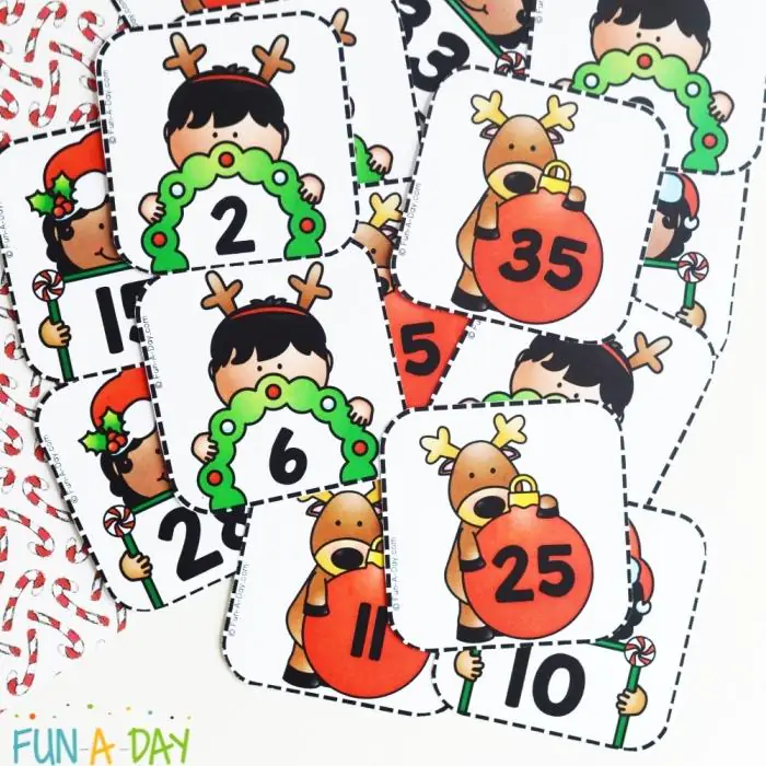 Free Christmas Calendar Numbers by Fun-A-Day. 