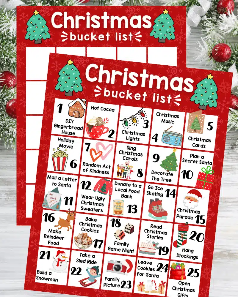 Free Christmas Bucket List Printable by This Tiny Blue House.